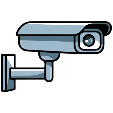 Güvenlik kamerası güvenlik kamerası park simgesi beyaz arkaplanda izole vektör çizimi