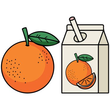 portakal suyu samanı beyaz arkaplanda izole edilmiş vektör çizimi