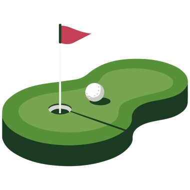 Golf sahası işaretleyici sanatı beyaz arkaplanda izole edildi