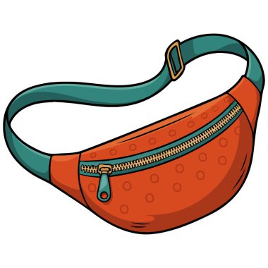 Beyaz arkaplanda yalıtılmış erkek omuz kemeri çanta vektör sanatı