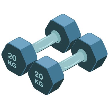 Beyaz arkaplanda 5 kg ağırlık çalışması vektör sanatı izole edildi