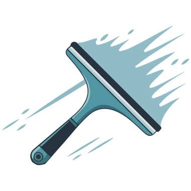 Beyaz arkaplanda cam temizleme ile izole edilmiş vektör çizimi