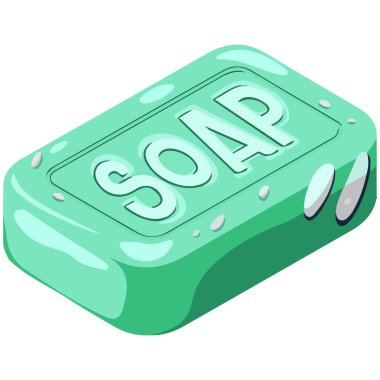 Beyaz arkaplanda izole edilmiş sabun simgesi çubuğu