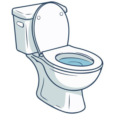 Tuvalet kasesi basit vektör klibi beyaz arkaplanda izole edildi