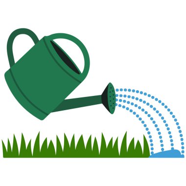 Beyaz zemin üzerindeki bitkiler için plastik sulama kutusu izole edilmiş vektör illüstrasyonu