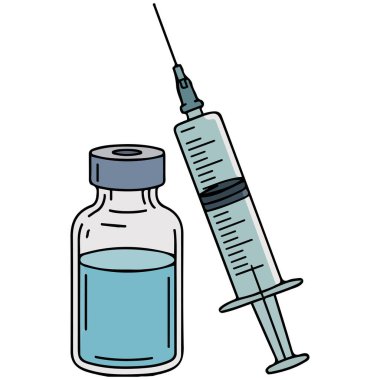 Medical syringe for vaccination isolated vector illustration on white background