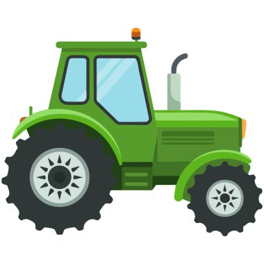 Beyaz arkaplanda izole edilmiş traktör tarımı