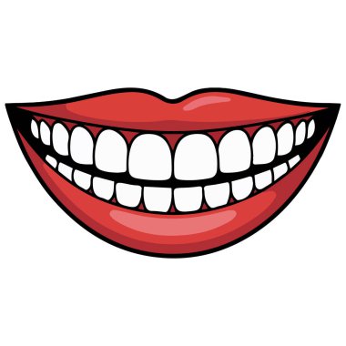 Gülümseyen diş bakımı beyaz arka planda izole edilmiş vektör çizimi