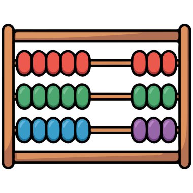 Beyaz arkaplanda abaküs sayma aracı izole vektör çizimi