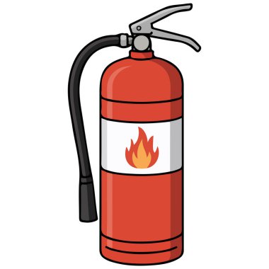 Yangın söndürücü emniyeti beyaz arka planda izole edilmiş vektör çizimi