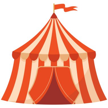 Sirk çadırı eğlencesi beyaz arkaplanda izole edilmiş vektör çizimi