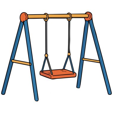 Beyaz arkaplanda izole edilmiş vektör çizimi çocuklar için oyun alanı salıncağı