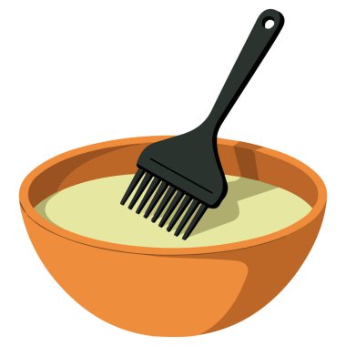 Beyaz arkaplanda saç boyası güzellik ürünü izole edilmiş vektör çizimi