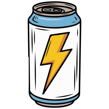 Moda enerji içeceği beyaz arkaplanda vektör çizimini izole edebilir