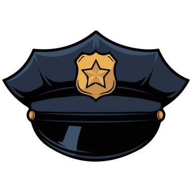 Polis şapkası kolluk kuvvetleri beyaz arka planda izole vektör çizimi