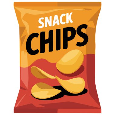 Beyaz arkaplanda izole edilmiş vektör resimlemesi paketleme çipleri