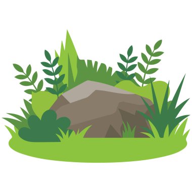 Beyaz arkaplanda bahçe tasarımı izole edilmiş vektör çizimi