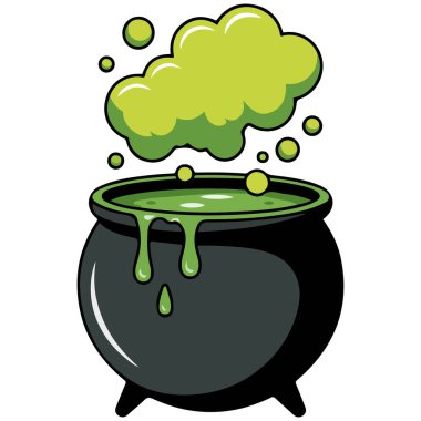 Zehirli duman kazanı beyaz arkaplanda izole vektör çizimi