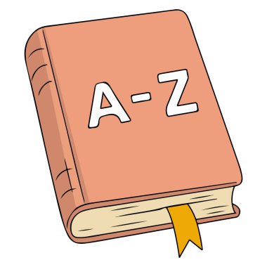 Yabancı dil kitabı beyaz arkaplanda izole vektör çizimi