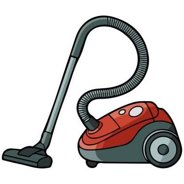 Karikatür süpürge aygıtı beyaz arkaplanda izole vektör çizimi