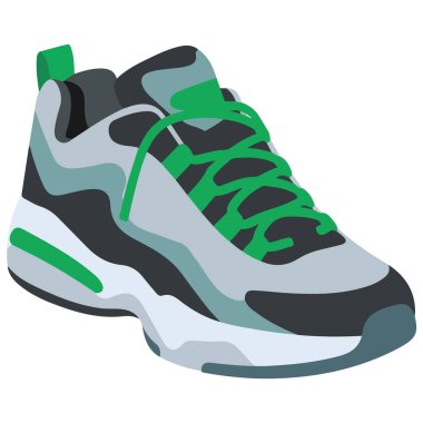 Beyaz arkaplanda izole edilmiş spor spor ayakkabısı emoji vektör çizimi