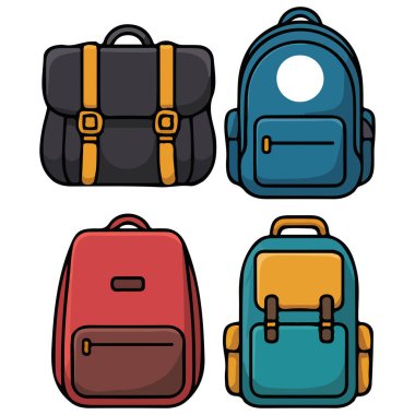 Beyaz arkaplanda izole edilmiş karikatür torba vektör illüstrasyonu