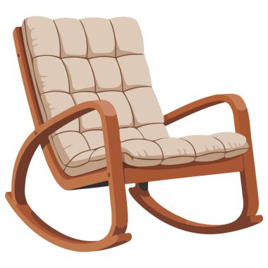 Şirin sandalye koltuğu pouf iç izole vektör illüstrasyonu beyaz arka planda