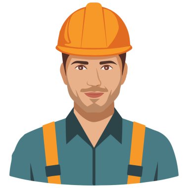 İnsan inşaat işçisi vektör çizimi beyaz arkaplanda izole edildi