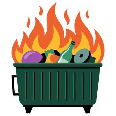 Beyaz arkaplanda izole edilmiş çöp kutuları vektör illüstrasyonu konsepti