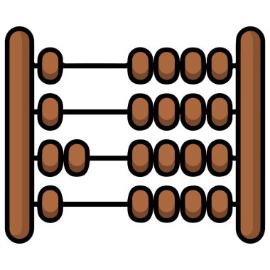 Geleneksel ahşap abaküs el çizimi vektör çizimi izole