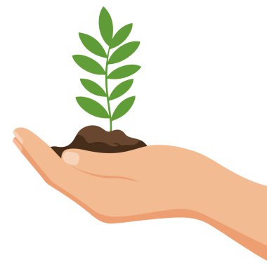 Beyaz arkaplan çevre kavramına izole edilmiş el vektörü simgesi