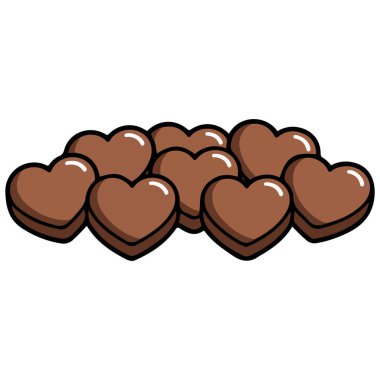 Beyaz arkaplanda çikolatalı karalama stili vektör çizimi