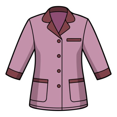 Profesyonel kadınlar için sade pembe iş üniforması beyaz arka planda izole edilmiş vektör çizimi