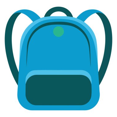 Okul çantası renkli el çizimi vektör çizimi beyaz arkaplanda izole