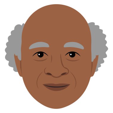 Mutlu gülümseyen yaşlı bir adamın portresi Afro-Amerikan vektör çizimi