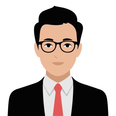 İş elbisesi ikonunda vektör adam beyaz arkaplanda izole