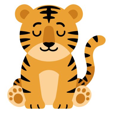 Beyaz arka planda çocuk bezi kaplan vektör çizimi