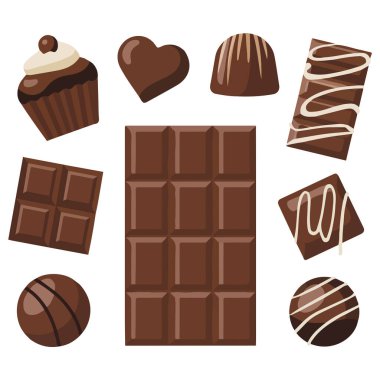 Çikolata vektörü simgesi kakao ürünleri çikolata vektör illüstrasyonu