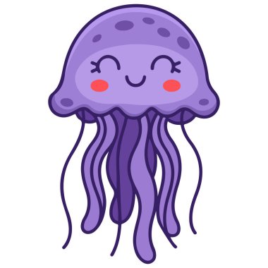 Beyaz arkaplanda kumaş oyuncağı illüstrasyonuna yazdırmak için denizanası simgesi