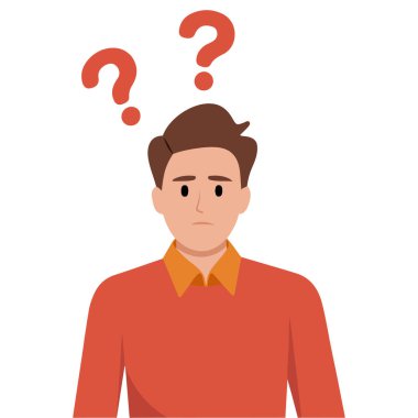Person asks question and wants answer flat character vector illustration