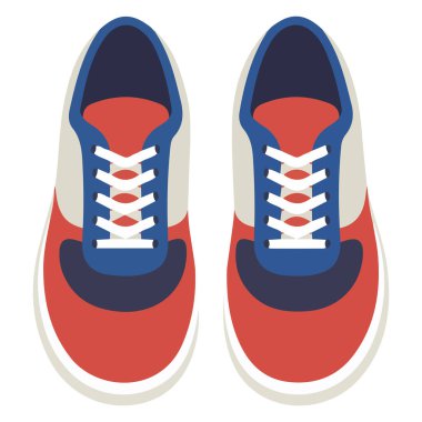 Spor ayakkabısı ön görünümü kırmızı spor modası illüstrasyonu