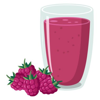 Canlı ahududu aromalı smoothie, içine saman eklenmiş bardakta içilir.