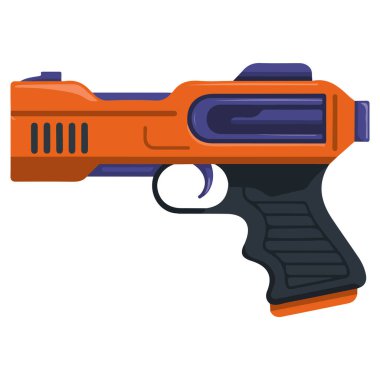 Oyuncak tabanca patlatıcı simgesi beyaz arkaplanda izole vektör illüstrasyonuName