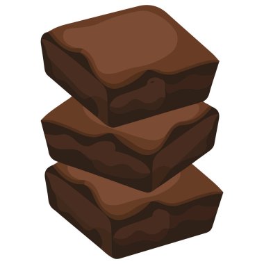 Isometric çikolatalı kek parçaları geleneksel fındıklı kakao şekerleme vektörü