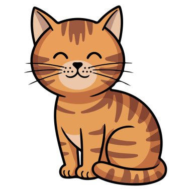 Şirin kedi kavramı sevimli evcil hayvan pofuduk kahverengi evcil hayvan vektörü oturuyor