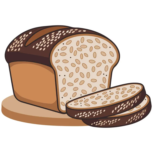 whole wheat sliced bread healthy isolated vector illustration on white background