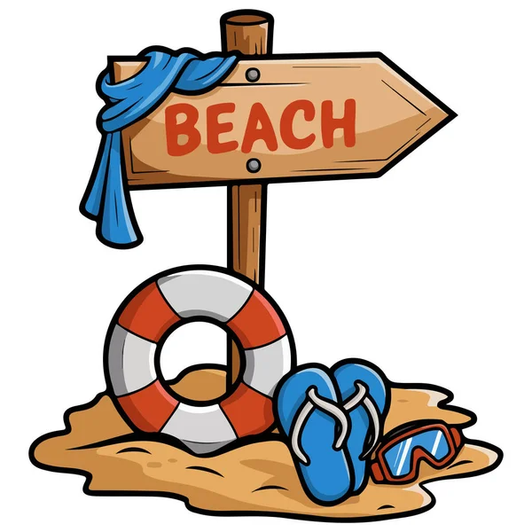 beach items pointer summer vacation isolated vector illustration on white background