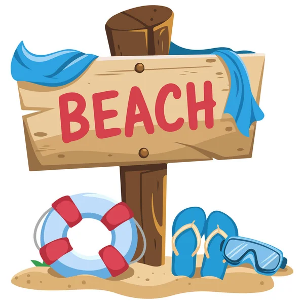 summer beach accessories sign vacation isolated vector illustration on white background