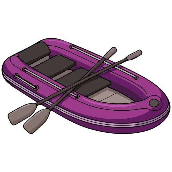 Orange inflatable boat vector art isolated on white background