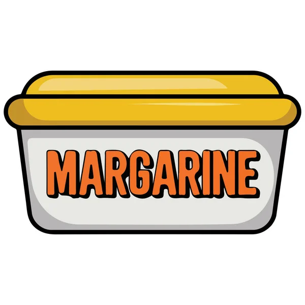 Yellow margarine tub container isolated vector illustration on white background